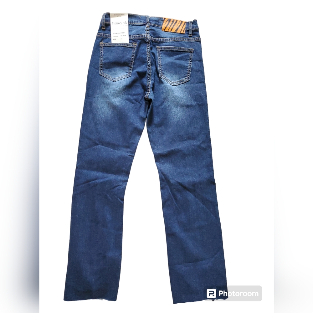 Monkey Ride Distressed Jeans/Dk Blue - Picture 2 of 6